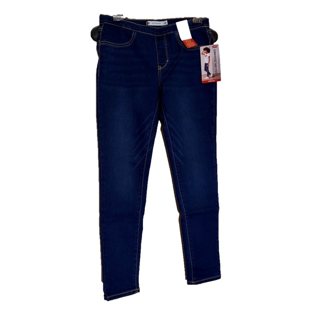 Levi’s Pull-On Jeggings Girls Size 14 Regular Stretch Dark Wash NWT